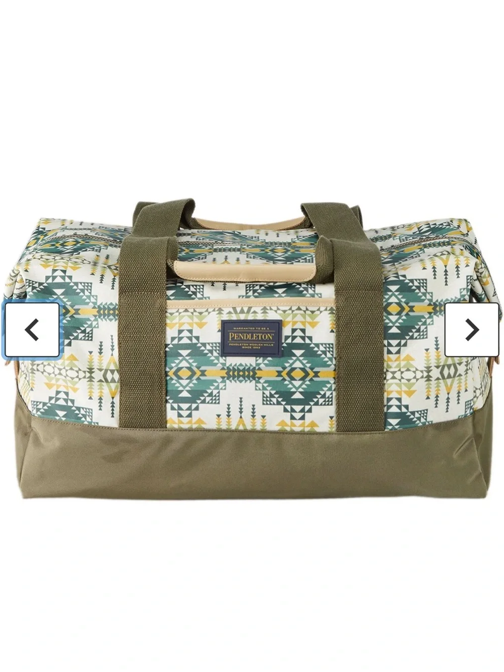 Pendleton Olive & Teal Patterned Weekender Duffel Bag